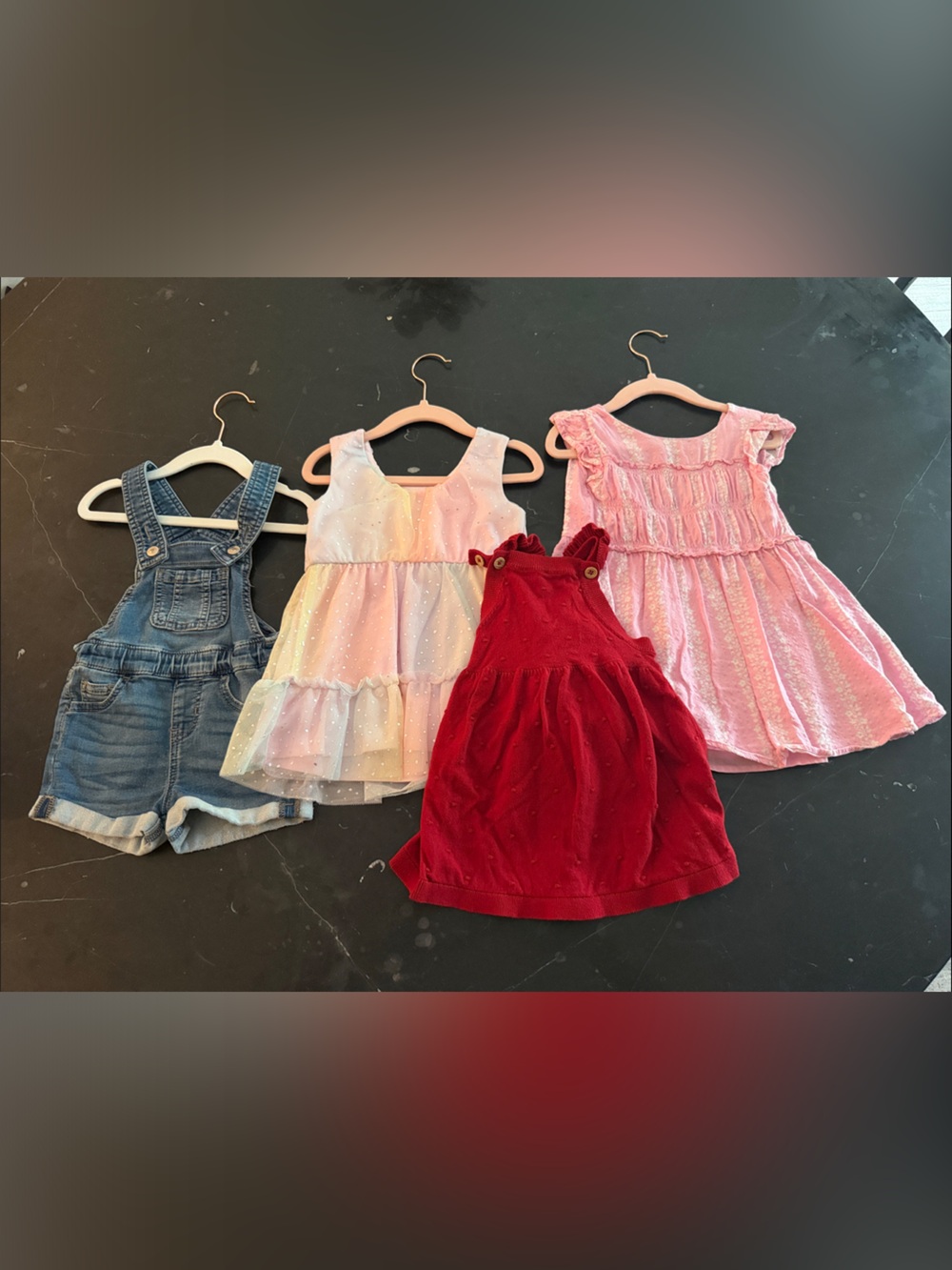 Lot of 4 Girl Dresses from Wonder Nation, Children’s Place, and Carters